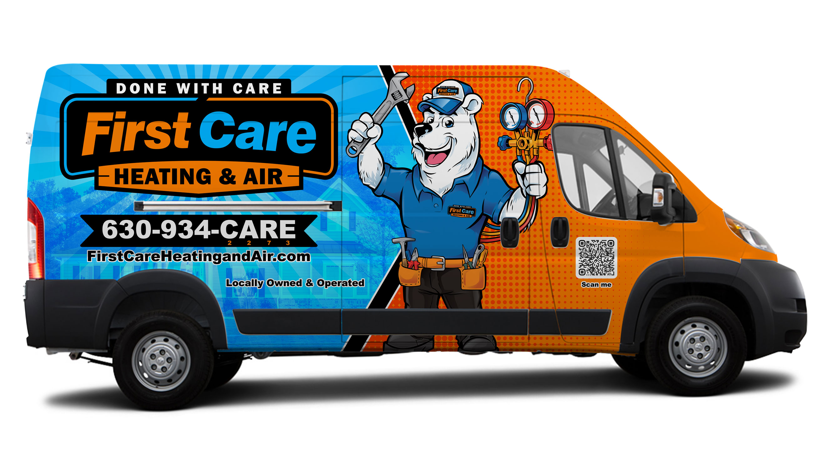 A First Care van stocked and ready to bring AC repair to West Chicago